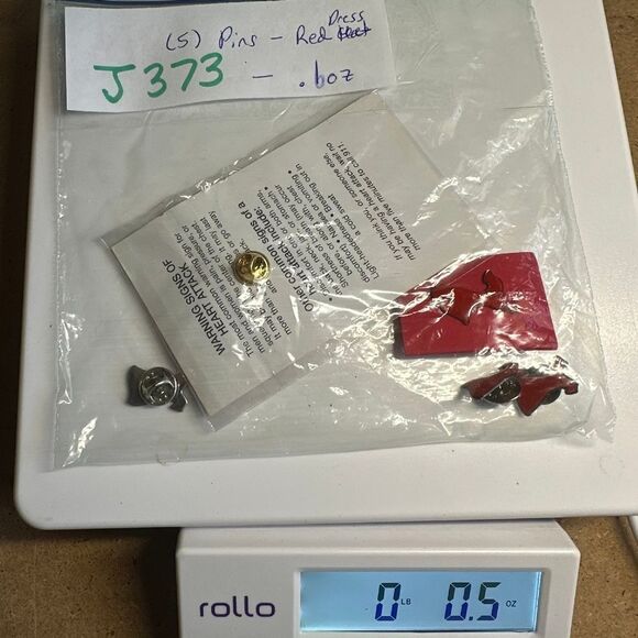 J373 Bulk Bundle of 5 Red Dress Pins - Picture 2 of 2